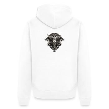 Walküre-Wolfswappen - Unisex Premium Bio Zip Hoodie - Weiß - Hinten - Thijin (182cm)