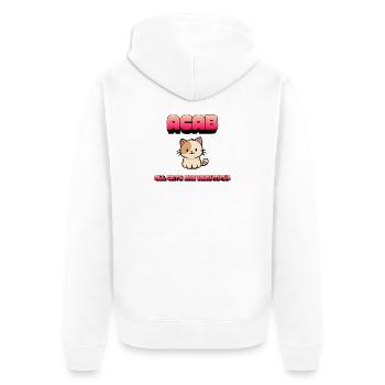 Süße Katzenliebhaber-Kleidung – Alle Katzen sind wunderschön - Unisex Premium Bio Zip Hoodie - Weiß - Hinten - Thijin (182cm)
