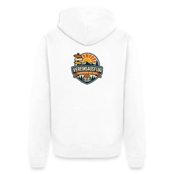 Vereinsausflug Logo – Gemeinsame Tour - Unisex Premium Bio Zip Hoodie - Weiß - Hinten - Thijin (182cm)