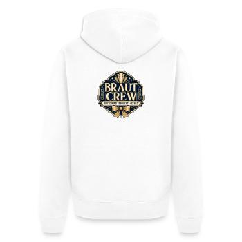Braut Crew Hochzeitsedition - Unisex Premium Bio Zip Hoodie - Weiß - Hinten - Thijin (182cm)