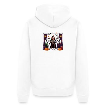Gekrönte Vampirspinne Halloween-Nacht - Unisex Premium Bio Zip Hoodie - Weiß - Hinten - Thijin (182cm)