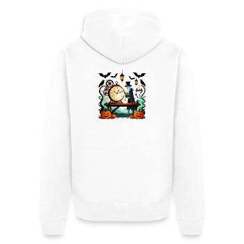 Steampunk Ghost Uhrmacher Halloween - Unisex Premium Bio Zip Hoodie - Weiß - Hinten - Thijin (182cm)