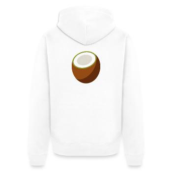 Kokosnuss - Unisex Premium Bio Zip Hoodie - Weiß - Hinten - Thijin (182cm)