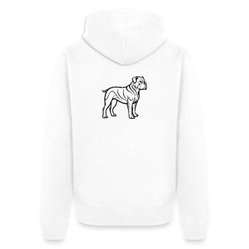 Bullenmastiff - Unisex Premium Bio Zip Hoodie - Weiß - Hinten - Thijin (182cm)