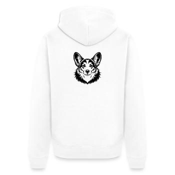Corgi - Unisex Premium Bio Zip Hoodie - Weiß - Hinten - Thijin (182cm)