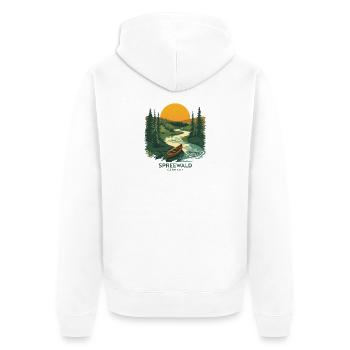 Spreewald Germany | Vintage Nature Poster - Unisex Premium Organic Zip Hoodie - white - Back - Thijin (182cm)