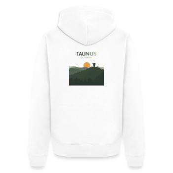 Taunus Germany | Vintage Mountain Poster - Unisex Premium Bio Zip Hoodie - Weiß - Hinten - Thijin (182cm)