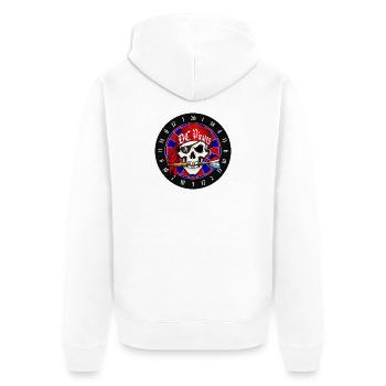 Red Pirate Skull auf Roulette - Unisex Premium Bio Zip Hoodie - Weiß - Hinten - Thijin (182cm)
