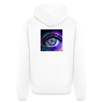 Goa_Eye_PEKE - Veste à capuche bio Premium Unisexe - blanc - Dos - Thijin (182cm)