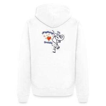 Everything is possible – elephant and mouse - Unisex Premium Organic Zip Hoodie - white - Back - Thijin (182cm)