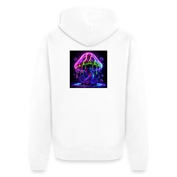Psy_Toad_PEKE - Unisex Premium Organic Zip Hoodie - white - Back - Thijin (182cm)