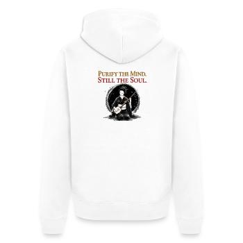 Purify The Mind Still The Soul Geisha Japanese Art - Unisex Premium Organic Zip Hoodie - white - Back - Thijin (182cm)