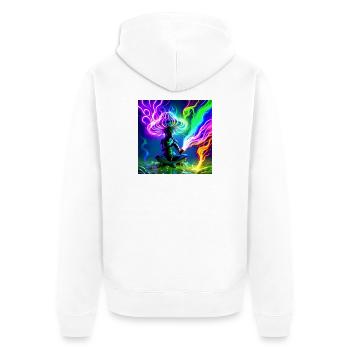 Idegen_Saman - Veste à capuche bio Premium Unisexe - blanc - Dos - Thijin (182cm)