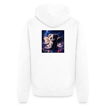 Echo Panda – Dual Spirit Edition - Unisex Premium Bio Zip Hoodie - Weiß - Hinten - Thijin (182cm)
