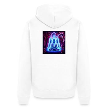 Erleuchtet_ - Veste à capuche bio Premium Unisexe - blanc - Dos - Thijin (182cm)