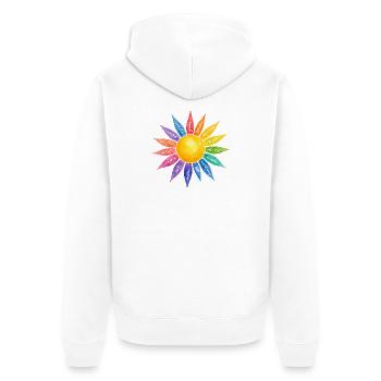 Achtsamkeit ich bin genung - Unisex Premium Bio Zip Hoodie - Weiß - Hinten - Thijin (182cm)