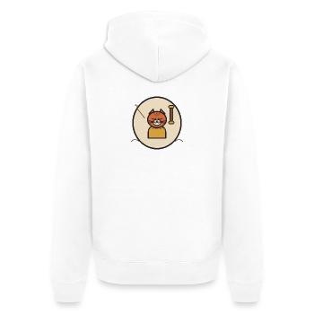 Insigne du Cercle du Chat Endormi - Veste à capuche bio Premium Unisexe - blanc - Dos - Thijin (182cm)