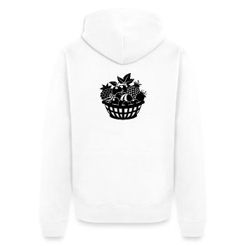 Obstkorb - Unisex Premium Bio Zip Hoodie - Weiß - Hinten - Thijin (182cm)