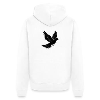 Fliegende Taube - Unisex Premium Bio Zip Hoodie - Weiß - Hinten - Thijin (182cm)
