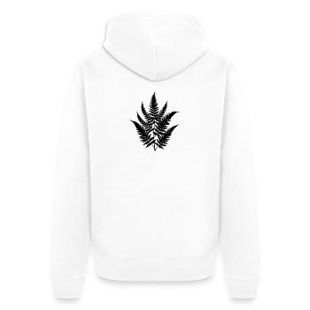 Farnblätter - Unisex Premium Bio Zip Hoodie - Weiß - Hinten - Thijin (182cm)