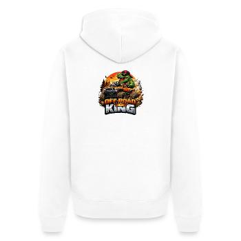 Offroad King Dino - Unisex Premium Organic Zip Hoodie - white - Back - Thijin (182cm)