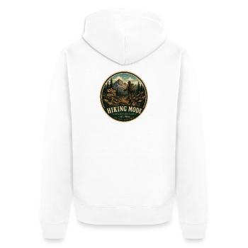 Mode randonnée Vintage Adventure Graphique - Veste à capuche bio Premium Unisexe - blanc - Dos - Thijin (182cm)