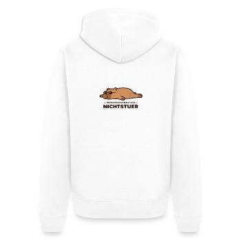 Professioneller Nichtstuer Capybara - Unisex Premium Bio Zip Hoodie - Weiß - Hinten - Thijin (182cm)