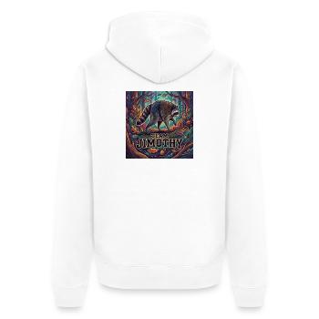 Team Jimothy Forest Raccoon Shirt Vintage Woodland - Unisex Premium Organic Zip Hoodie - white - Back - Thijin (182cm)