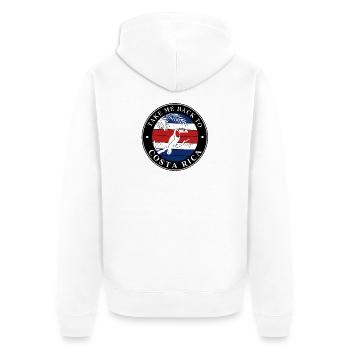 Take Me Back to Costa Rica Tukan - Unisex Premium Bio Zip Hoodie - Weiß - Hinten - Thijin (182cm)