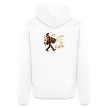 Danse Accordéon Folklorique - Veste à capuche bio Premium Unisexe - blanc - Dos - Thijin (182cm)