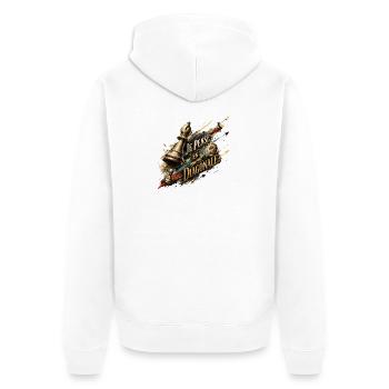 Je Pense En Diagonale - Veste à capuche bio Premium Unisexe - blanc - Dos - Thijin (182cm)
