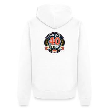 40. Geburtstag Runde Sache - Unisex Premium Bio Zip Hoodie - Weiß - Hinten - Thijin (182cm)