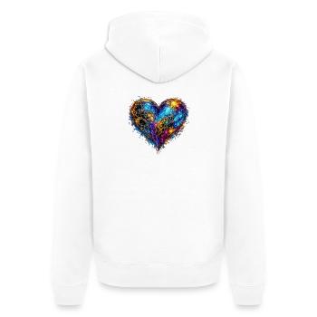 Celestial Heart  - Unisex Premium Organic Zip Hoodie - white - Back - Thijin (182cm)
