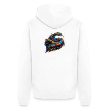Celestial Serpent - Unisex Premium Organic Zip Hoodie - white - Back - Thijin (182cm)