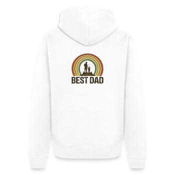 Bester Vater beim Angeln - Unisex Premium Bio Zip Hoodie - Weiß - Hinten - Thijin (182cm)
