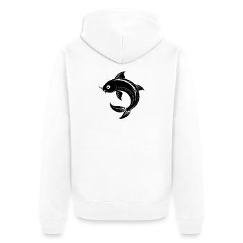 Koi-Fisch - Unisex Premium Bio Zip Hoodie - Weiß - Hinten - Thijin (182cm)