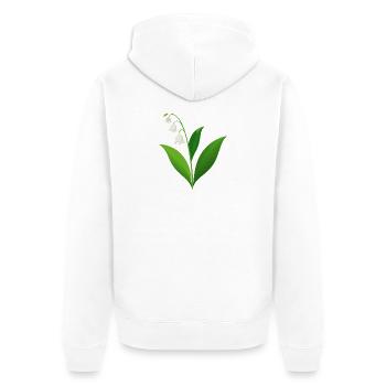 Muguet de la Vallée - Veste à capuche bio Premium Unisexe - blanc - Dos - Thijin (182cm)