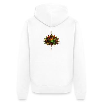Radiant Lotus - Unisex Premium Organic Zip Hoodie - white - Back - Thijin (182cm)