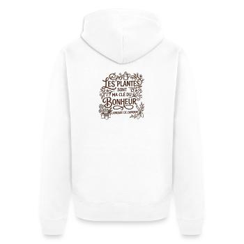Les Plantes sont ma Cle du Bonheur - Jardinage - Veste à capuche bio Premium Unisexe - blanc - Dos - Thijin (182cm)