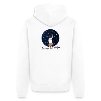 Toucher les etoiles - Citation Inspiration Reve - Veste à capuche bio Premium Unisexe - blanc - Dos - Thijin (182cm)