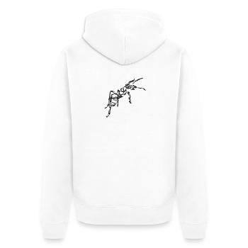 Black Ant – Insect Illustration - Unisex Premium Organic Zip Hoodie - white - Back - Thijin (182cm)