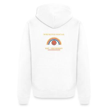 Weekend Social - Unisex Premium Bio Zip Hoodie - Weiß - Hinten - Thijin (182cm)