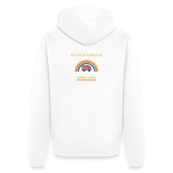 Sunset Service - Unisex Premium Bio Zip Hoodie - Weiß - Hinten - Thijin (182cm)