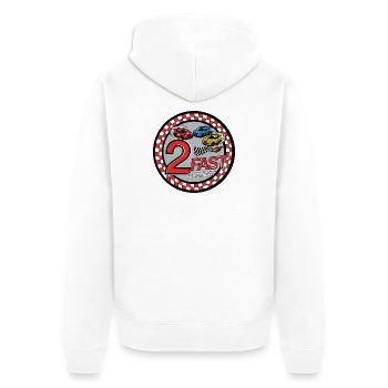2 Conception rapide de voitures de course pour l’anniversaire - Veste à capuche bio Premium Unisexe - blanc - Dos - Thijin (182cm)