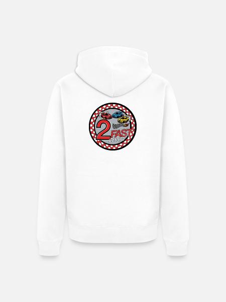 2 Fast Birthday Race Car Design - Unisex Premium Organic Zip Hoodie - white