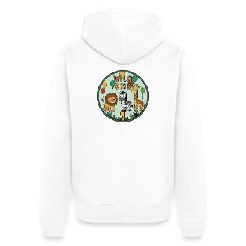 Trio des Amis Animaux Sauvages - Veste à capuche bio Premium Unisexe - blanc - Dos - Thijin (182cm)