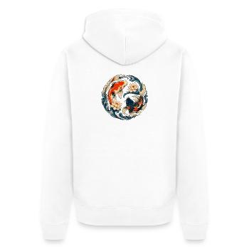 Cercle KoiLotus YinYang - Veste à capuche bio Premium Unisexe - blanc - Dos - Thijin (182cm)