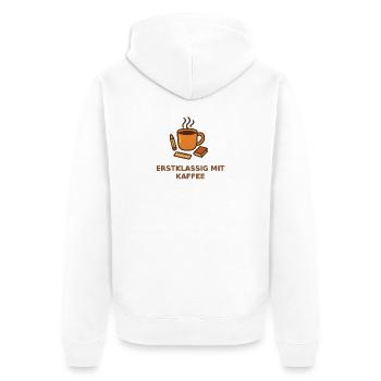 Schulanfang Lehrerin Kaffee - Unisex Premium Bio Zip Hoodie - Weiß - Hinten - Thijin (182cm)