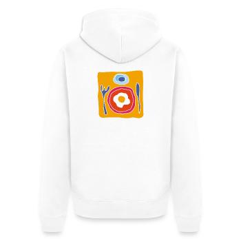 Colorful Fried Egg – Pop Illustration - Unisex Premium Organic Zip Hoodie - white - Back - Thijin (182cm)