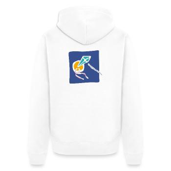 Kite in the Sky – Minimalist Art - Unisex Premium Organic Zip Hoodie - white - Back - Thijin (182cm)